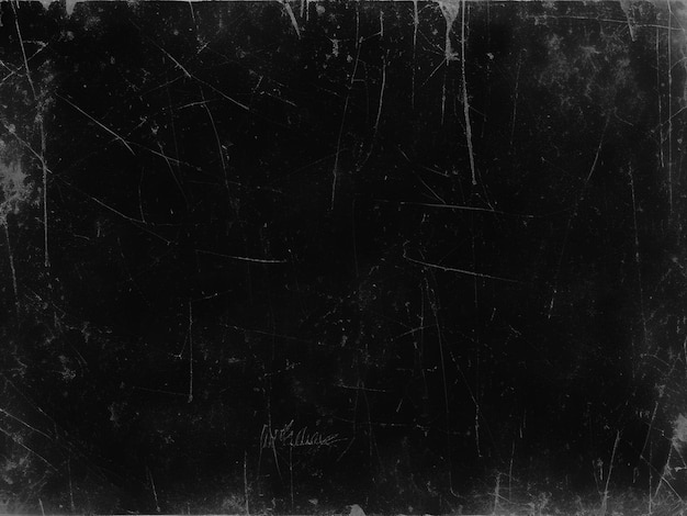 Distressed Black Scratched Texture with Old Film Effect Grunge Monochrome Background for Design