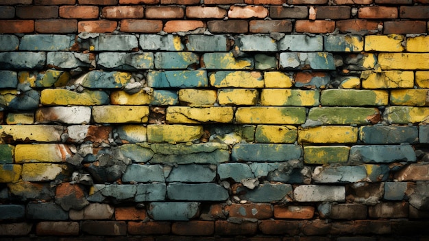 Distressed Flag of Brazil on a plan brick wall