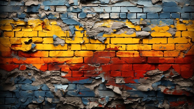 Distressed Flag of Colombia on a plan brick wall