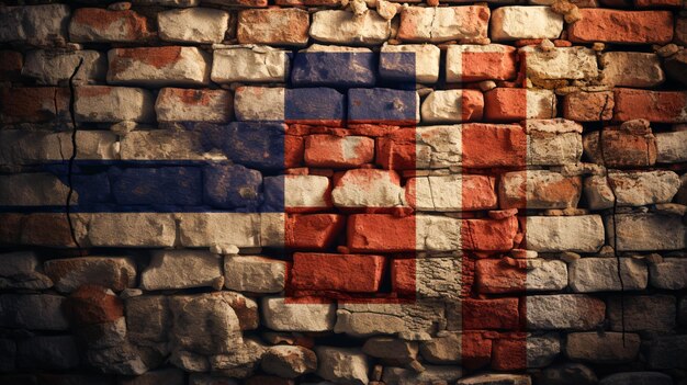 Distressed Flag of Croatia on a plan brick wall