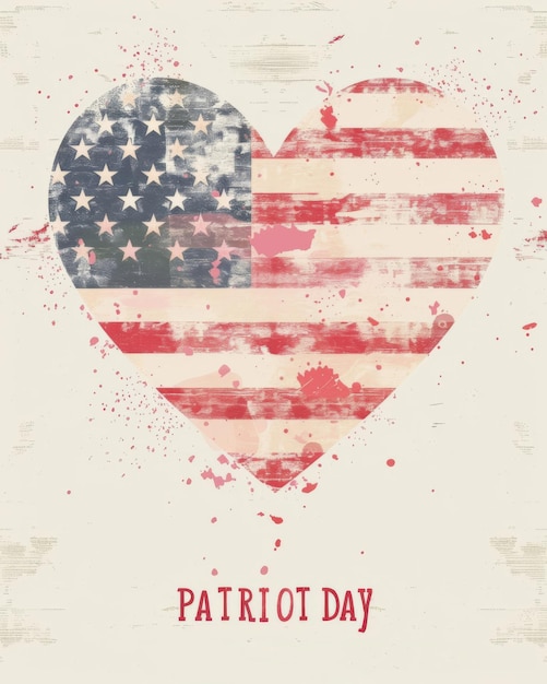 Distressed USA Flag Heart for Patriot Day