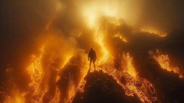 Photo dive into the deep an underwater volcanos fiery display captured in stunning detail