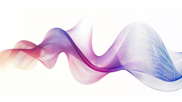 Dive into the depths of innovation with exploratory gradient lines in a single wave style isolated on solid white background