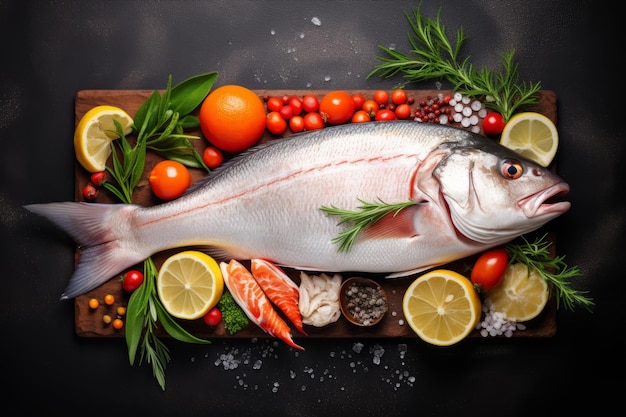 Dive into Fresh Flavor Exploring the Health Benefits of Top View Fresh Fish Seafood