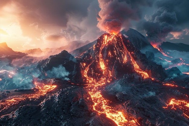 Dive into the heart of volcanic activity as volcan generative ai