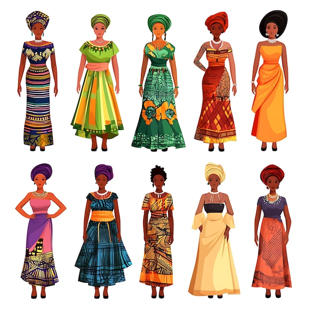 Photo diverse african women in traditional attire