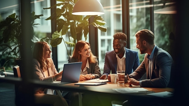 Diverse business people having a team meeting