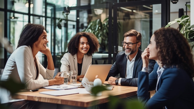 Diverse business people having a team meeting