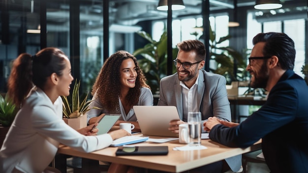 Diverse business people having a team meeting