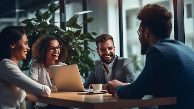 Diverse business people having a team meeting