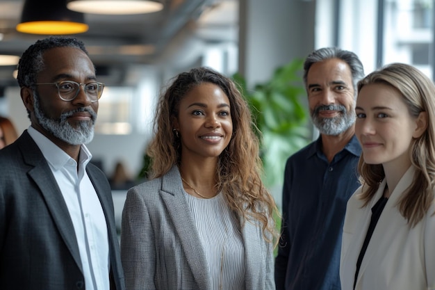 Photo diverse business team in modern office created with generative ai