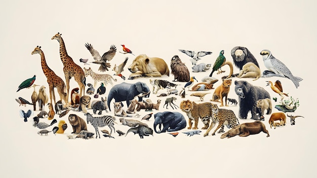 A Diverse Collection of African Wildlife Animals