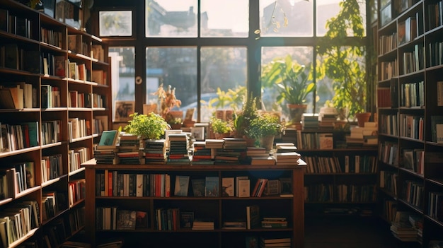 diverse collection of books arranged in a bookstore or library