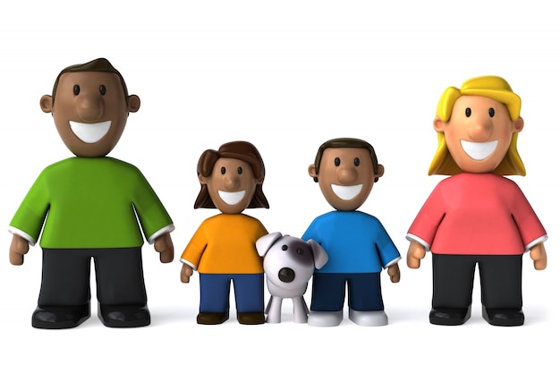 Diverse family - 3D Illustration