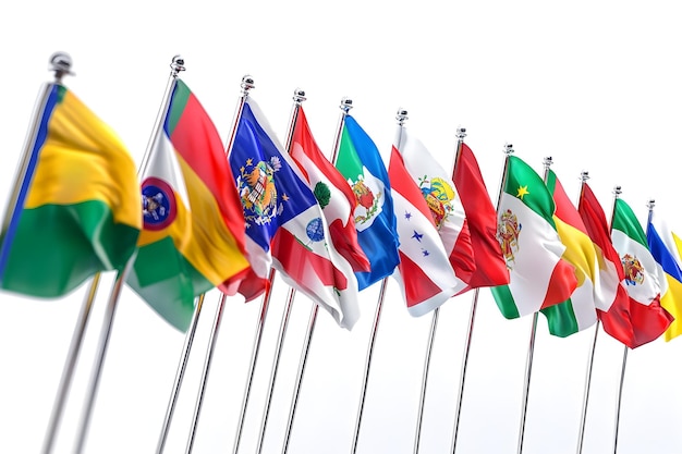 Photo diverse flags of the world representing global unity and culture