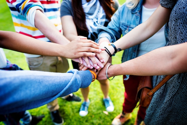 Diverse friends / students shoot 