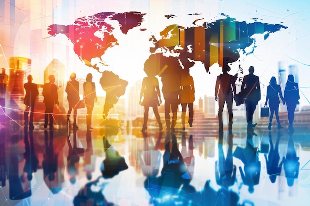 Diverse global business network concept illustrating international commercial diversity