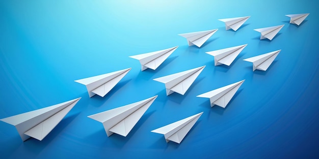 Diverse Group of Paper Planes with Individual Pointing in Different Direction in Business Concept