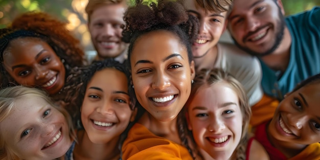 Diverse group of people coming together with open arms in a community Concept Community Unity Diversity Awareness Inclusion Celebration Multicultural Gathering OpenArms Welcome