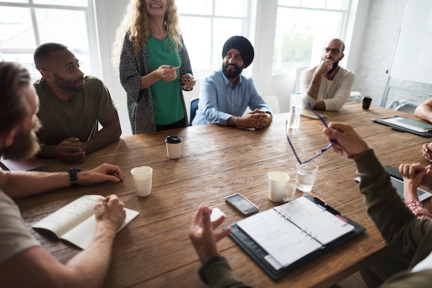 Diverse group of people in a seminar