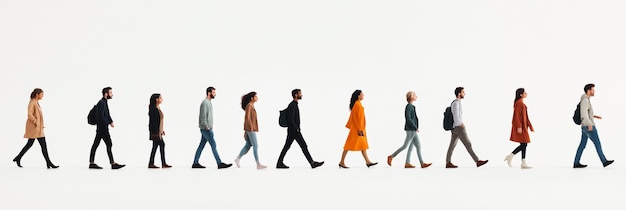 Diverse group of people sitting against a plain background representing unity and inclusivity in a minimalist setting