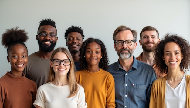 Photo diverse group of people smiling in a professional setting