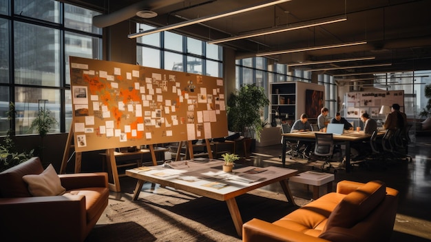 Photo a diverse group of professionals brainstorming ideas around a modern office table