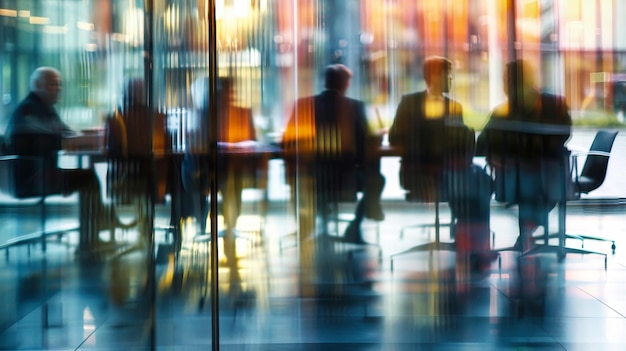 A diverse group of professionals in a management meeting engaged in discussion and problemsolving around a table