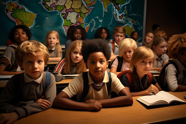 Diverse group of students in a classroom