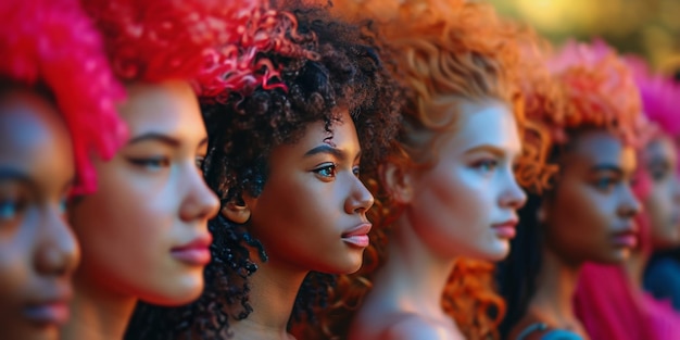 Diverse Group of Women With Different Colored Hair