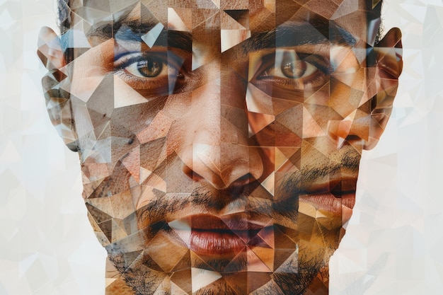 Diverse male faces in contemporary artwork Equality and diversity