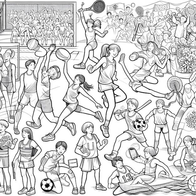 Diverse People Coloring Pages Fun and Educational Activities for All Ages Microstock Art