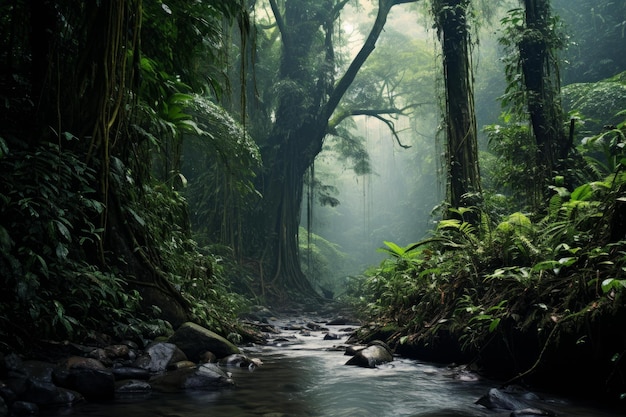 Diverse Rain forest tropical Generate Ai