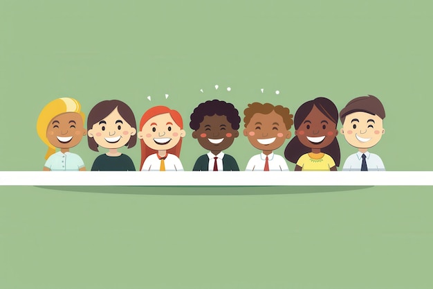 Diverse Team of Happy Professionals Business Concept Illustration