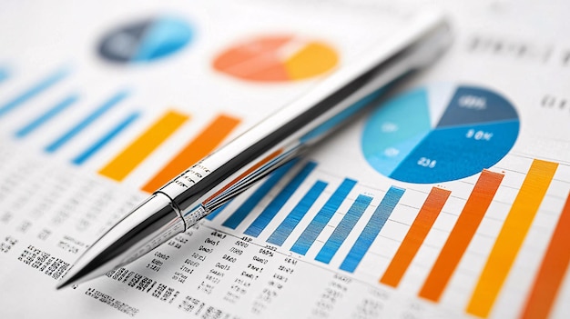 Photo diversified financial portfolio management graphs showcasing asset growth and strategy ins