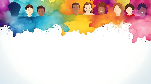 Photo diversity equity and inclusion kids illustration concept background