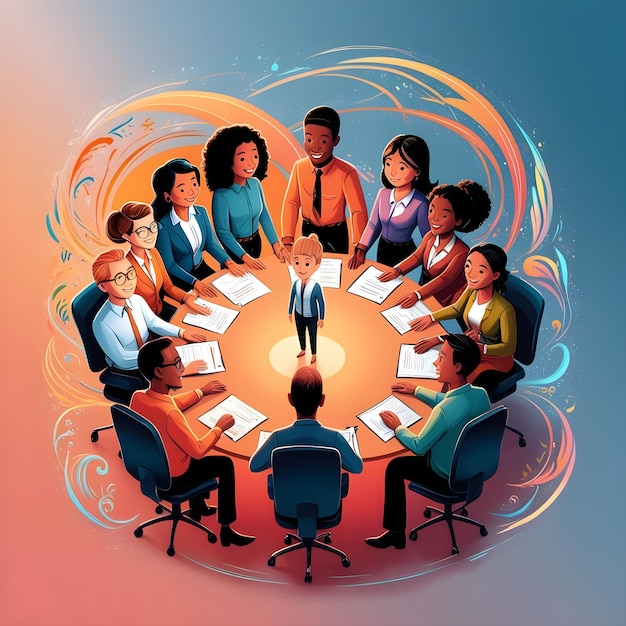 Diversity and inclusion in workplace as team acceptance tiny person concept Teamwork power with