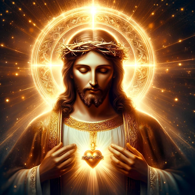 Divine Presence Jesus Christ Image in Radiant Light