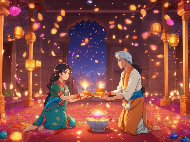 Diwali 2023 images anime Indian Diwali images