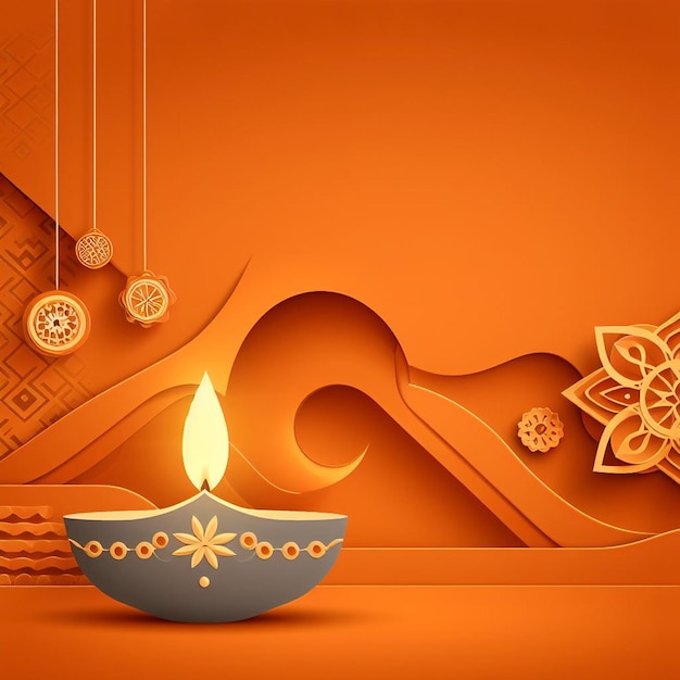 Diwali background with a candle AI generated