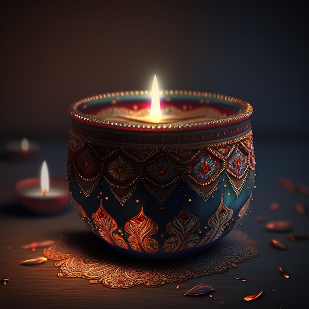 diwali background with candle light