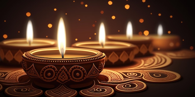 diwali background with candle light