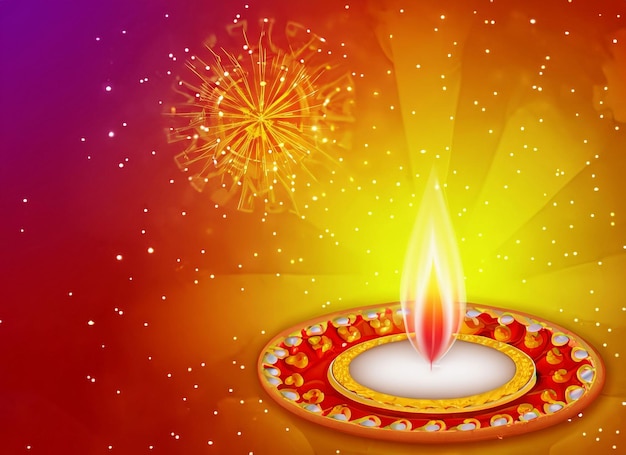 Diwali background with fire work