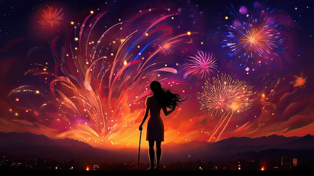 Diwali celebration fireworks illustration