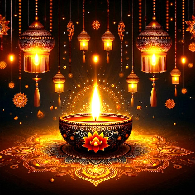 Diwali Celebration of Hindu festival of lights