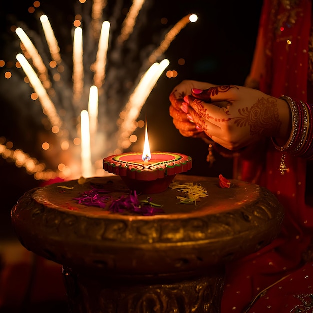 Photo diwali diya diwali celebration concept