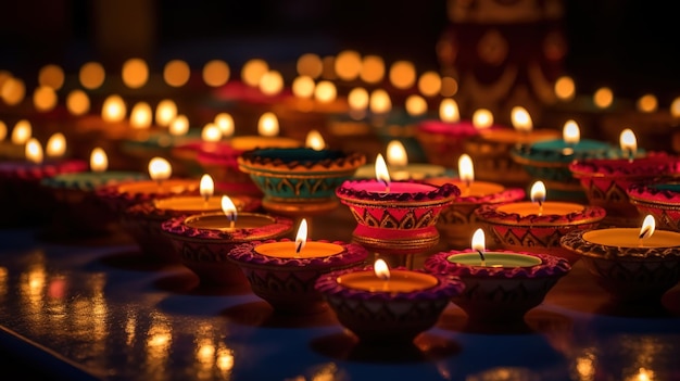 Diwali diya or oil lamp isolated festival of lights Generative ai