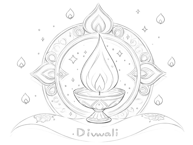 Photo diwali drawing abstract illustration ideas