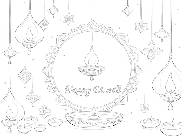 Photo diwali drawing abstract illustration ideas