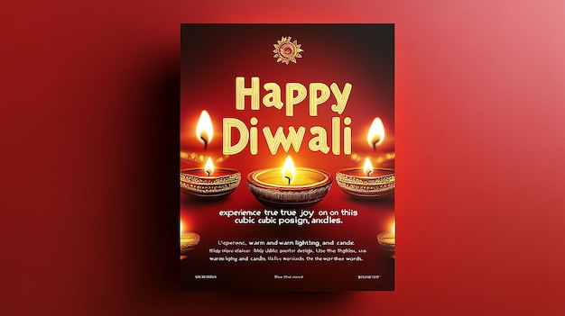 Photo diwali festival flyer template with text happy diwali experience true joy on this tidy cubic poste